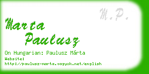 marta paulusz business card